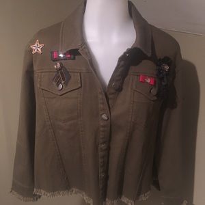 Anthropologie Women’s Khaki Denim Jacket/SZ S